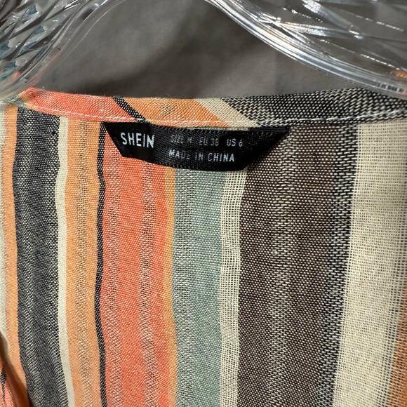 SHEIN Striped Sleeveless Button Front Shift Dress – Size US 6 (M) - Picture 4 of 9